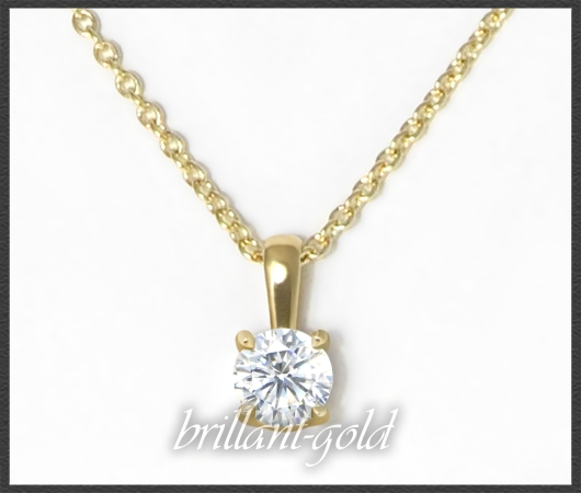 Diamant 585 Gold Anhänger & Kette 0,53ct, VVS2